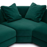 Perry 5 Piece Modular L-Sectional, Deep Green