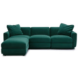 Perry 4 Piece Modular Sectional, Deep Green