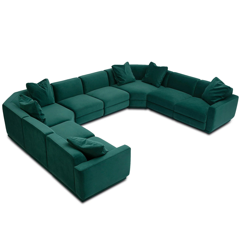 Perry 8 Piece Modular U-Sectional, Deep Green