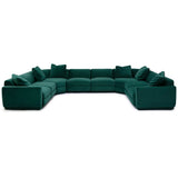 Perry 8 Piece Modular U-Sectional, Deep Green