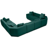 Perry 8 Piece Modular U-Sectional, Deep Green