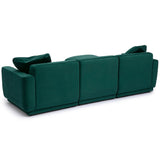 Perry 4 Piece Modular Sectional, Deep Green