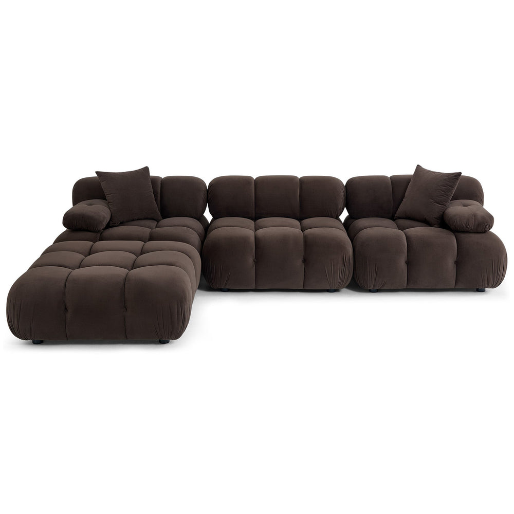 Calliope 4 Piece Modular Sectional, Dark Brown