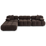 Calliope 4 Piece Modular Sectional, Dark Brown