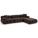 Calliope 4 Piece Modular Sectional, Dark Brown