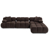 Calliope 4 Piece Modular Sectional, Dark Brown