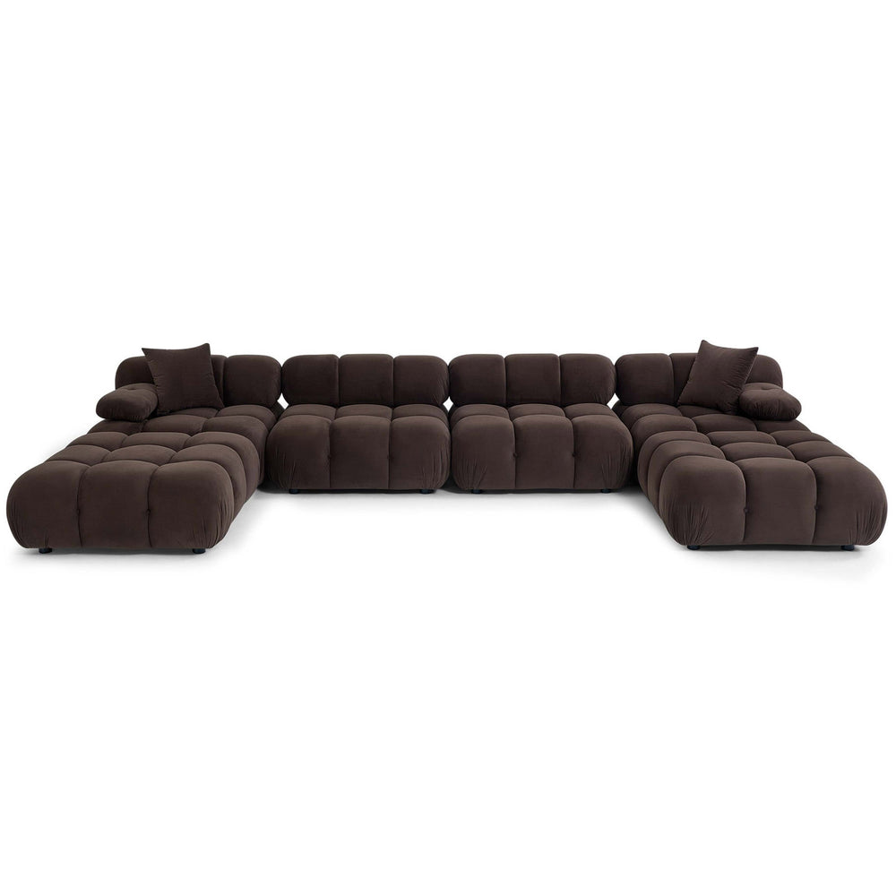 Calliope 6 Piece Modular U-Sectional, Dark Brown