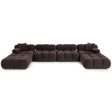 Calliope 6 Piece Modular U-Sectional, Dark Brown