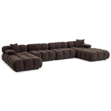 Calliope 6 Piece Modular U-Sectional, Dark Brown