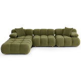 Calliope 4 Piece Modular Sectional, Olive Green