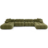 Calliope 6 Piece Modular U-Sectional, Olive Green