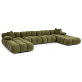 Calliope 6 Piece Modular U-Sectional, Olive Green