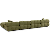 Calliope 6 Piece Modular U-Sectional, Olive Green