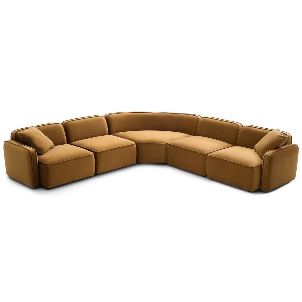 Travie 5 Piece Modular Large L-Sectional, Honey