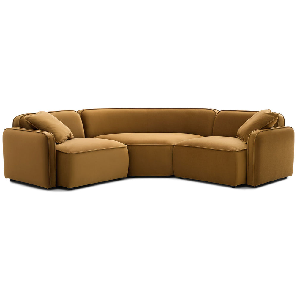 Travie 3 Piece Modular L-Sectional, Honey