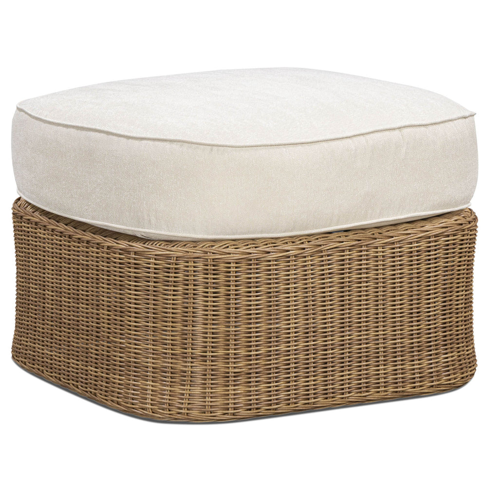 Axel Outdoor Ottoman, Cream