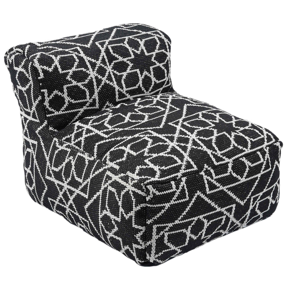 Chiara Indoor/Outdoor Pouf, Black-Furniture - Chairs-High Fashion Home