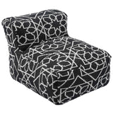 Chiara Indoor/Outdoor Pouf, Black-Furniture - Chairs-High Fashion Home
