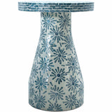 Halio Side Table, Blue Floral-Furniture - Accent Tables-High Fashion Home