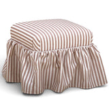 Gertrude Striped Skirted Ottoman, Khaki