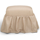 Gertrude Linen Skirted Ottoman, Yellow