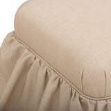 Gertrude Linen Skirted Ottoman, Yellow