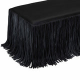 Shag Me Vegan Leather Bench, Black
