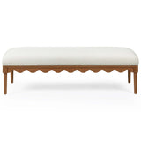 Oodle Vegan Mohair Bench, Cream/Walnut