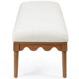 Oodle Vegan Mohair Bench, Cream/Walnut