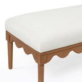 Oodle Vegan Mohair Bench, Cream/Walnut
