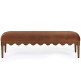 Oodle Vegan Mohair Bench, Bronze/Walnut