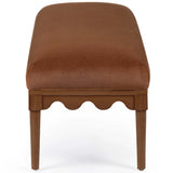 Oodle Vegan Mohair Bench, Bronze/Walnut