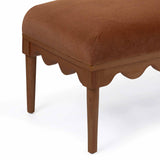 Oodle Vegan Mohair Bench, Bronze/Walnut