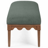 Oodle Vegan Mohair Bench, Green/Walnut