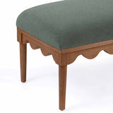Oodle Vegan Mohair Bench, Green/Walnut