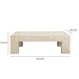 Roxanne Coffee Table, Faux Travertine