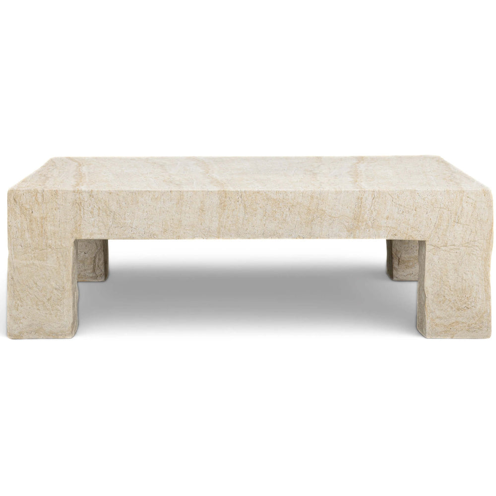 Roxanne Coffee Table, Faux Travertine