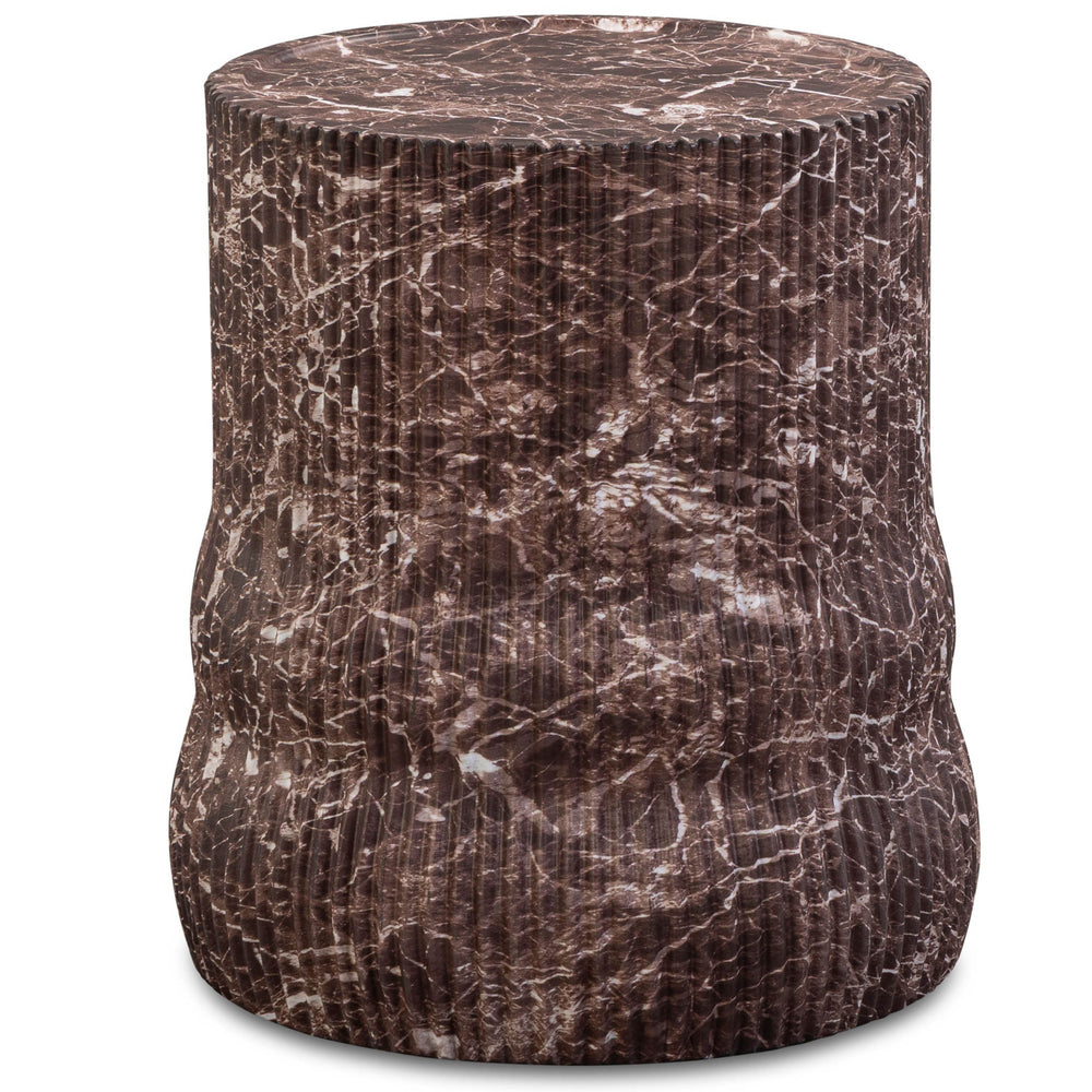 Cilla Outdoor Side Table, Red Faux Levanto Marble