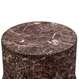 Cilla Outdoor Side Table, Red Faux Levanto Marble