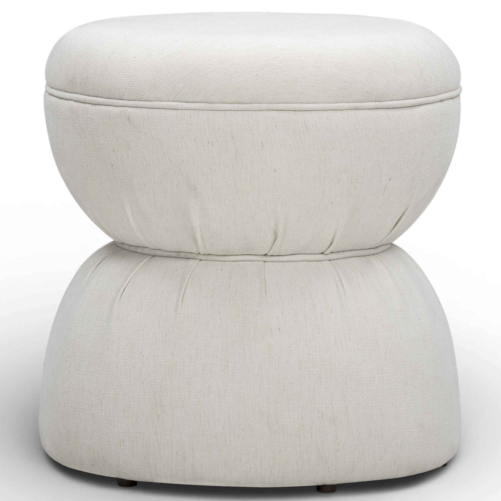 Tomlin Ruched Game Ottoman, Cream