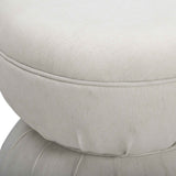 Tomlin Ruched Game Ottoman, Cream