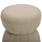 Tomlin Ruched Game Ottoman, Tan