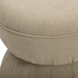 Tomlin Ruched Game Ottoman, Tan