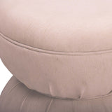 Tomlin Ruched Game Ottoman, Light Pink