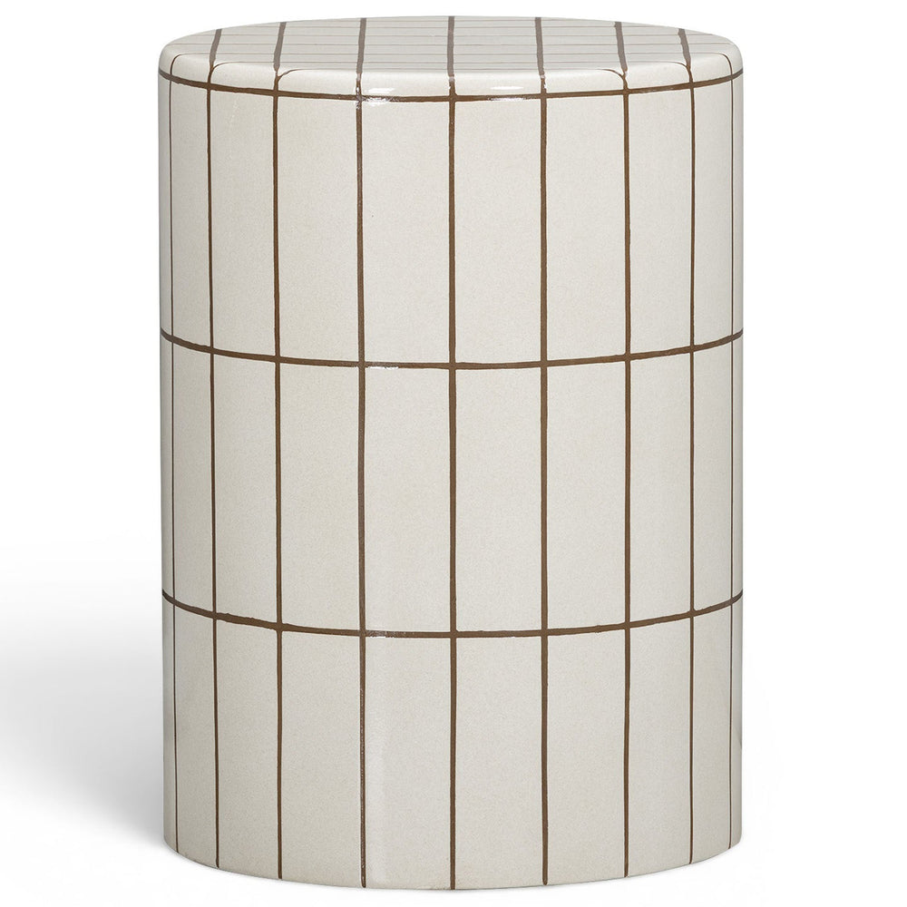 Tatiana Round Outdoor Side Table, Ecru