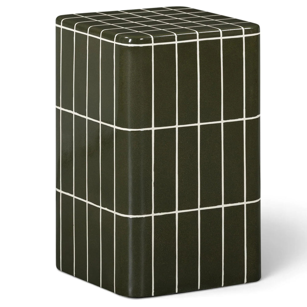 Tatiana Square Outdoor Side Table, Forest Green
