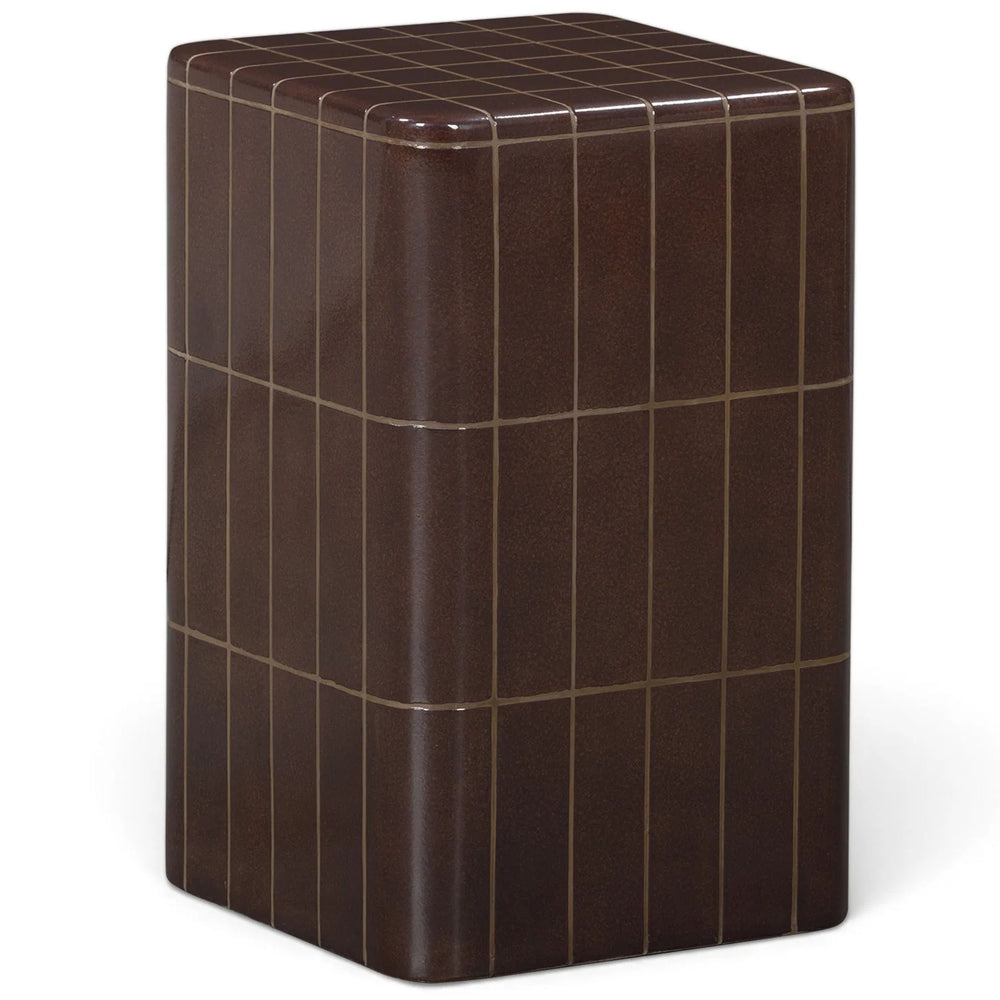 Tatiana Square Outdoor Side Table, Maroon