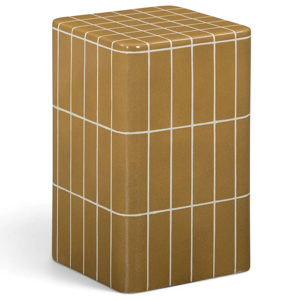 Tatiana Square Outdoor Side Table, Ochre