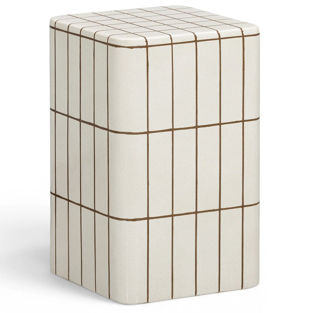 Tatiana Square Outdoor Side Table, Ecru