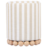 Dex Striped Ottoman, Beige